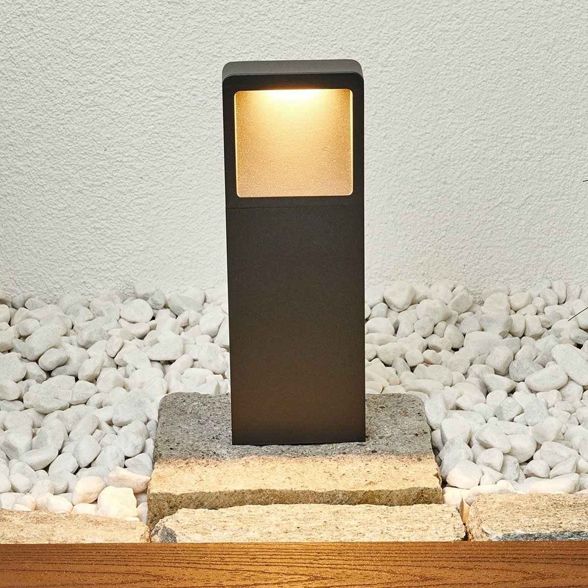 Luminaire extérieur en aluminium moderneLED anthracite, LUCANDE