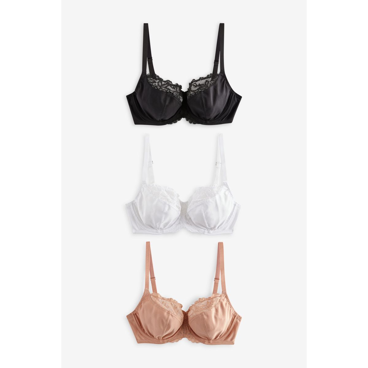 Soutien-gorge emboîtant non rembourré, noir/blanc/nuit/praline, NEXT