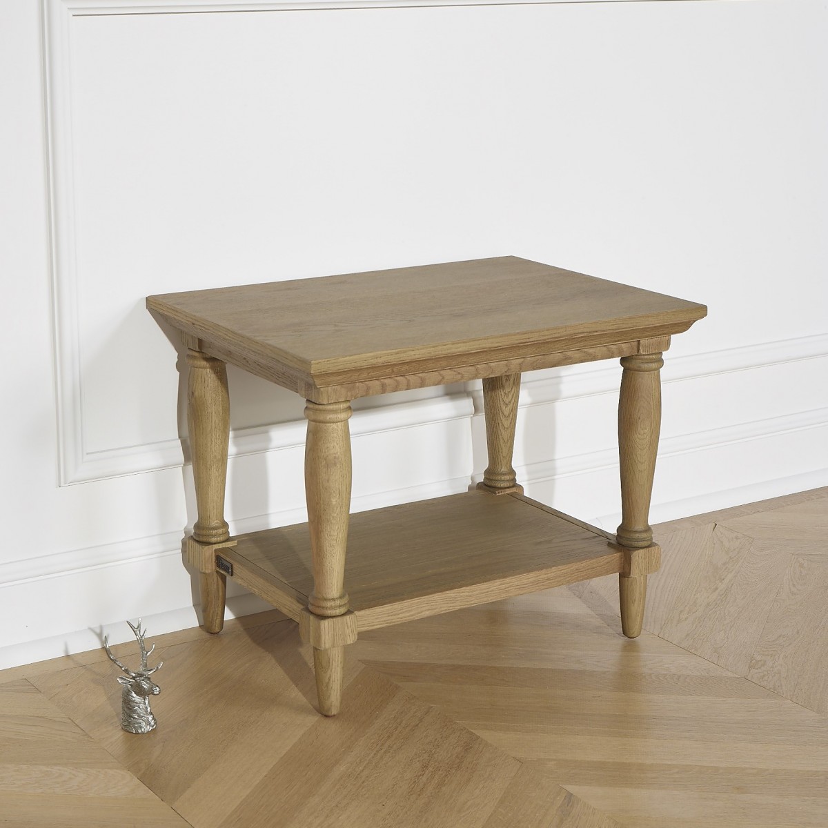 Guéridon style shabby chic en chêne EDINBURGH marron, ROBIN DES BOIS