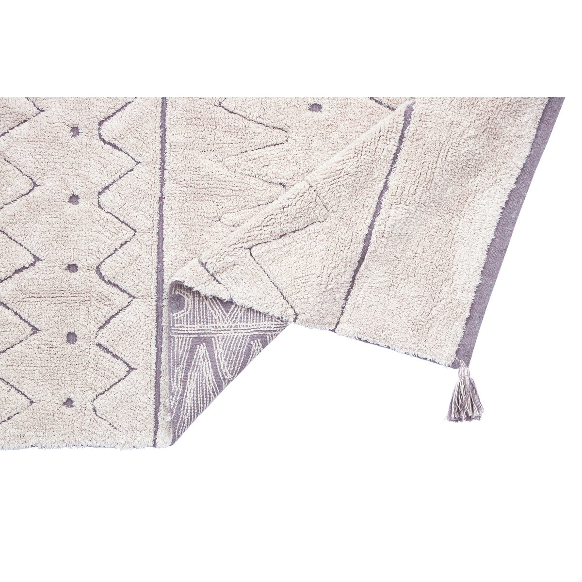 Tapis recyclé rectangulaire en coton azteca  RECYCLÉ naturel, LORENA CANALS