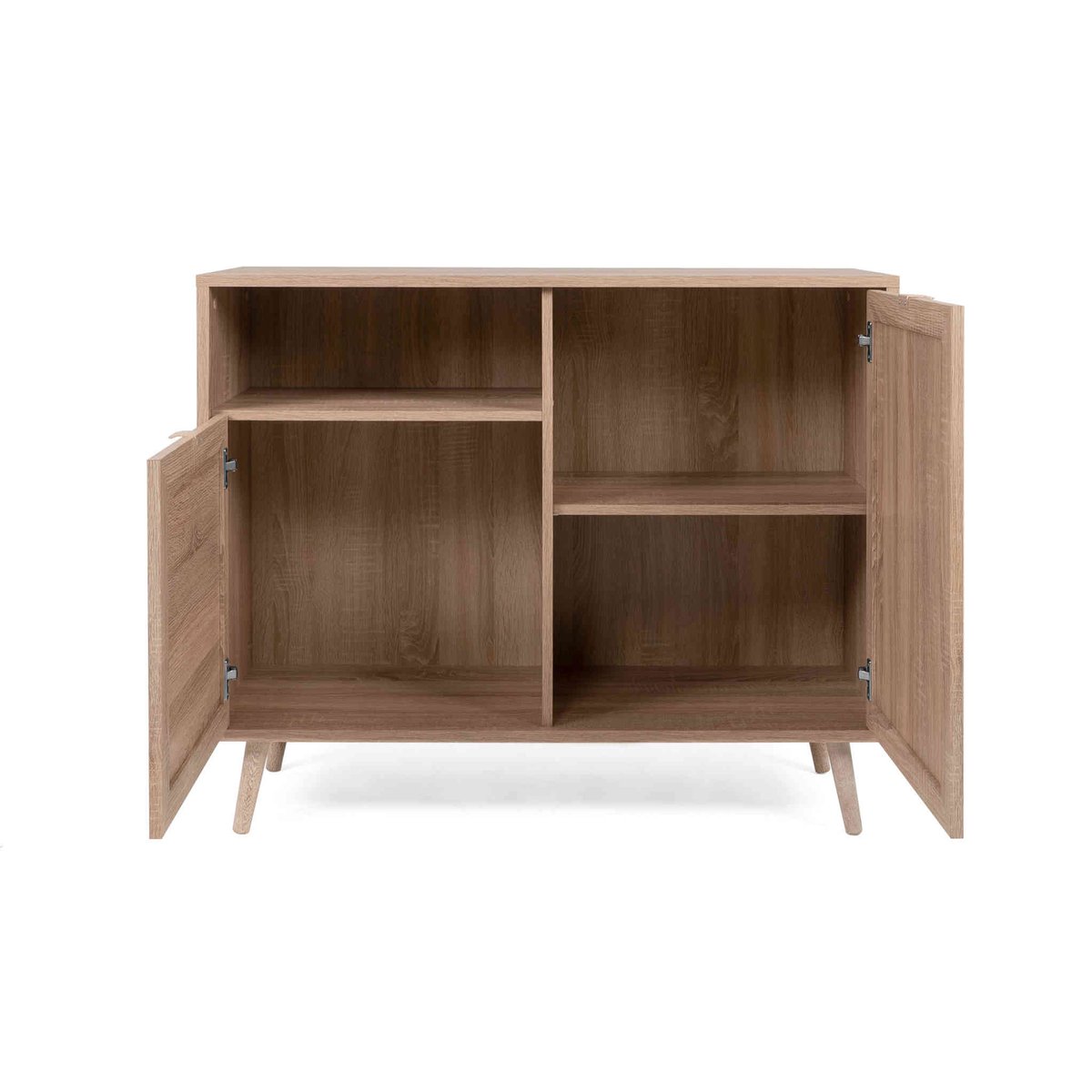 Commode 1 niche 2 portes imprimé cannage bois clair, TERRE DE NUIT