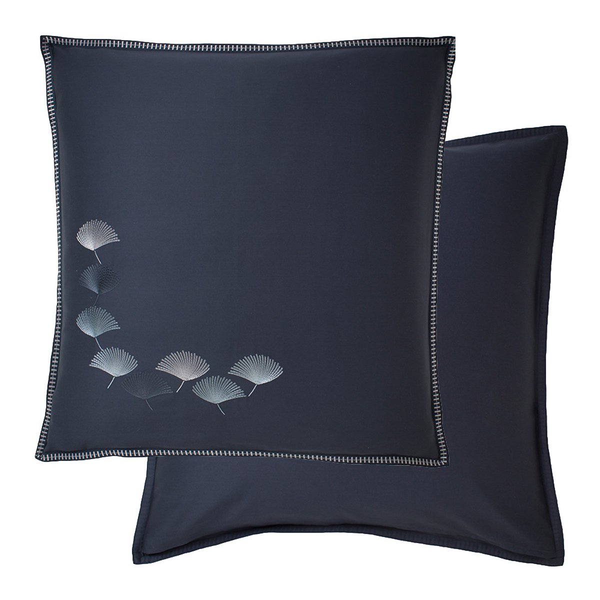 Taie d'oreiller satin de coton PISTIL bleu nuit, GARNIER THIEBAUT