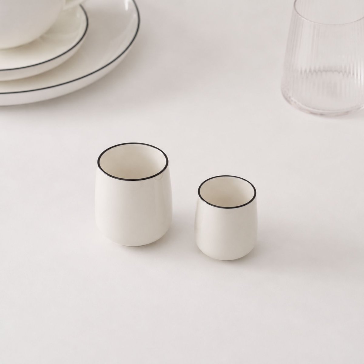 Lot de 4 tasses 7 cm STUDIO BASE blanc, SP COLLECTION