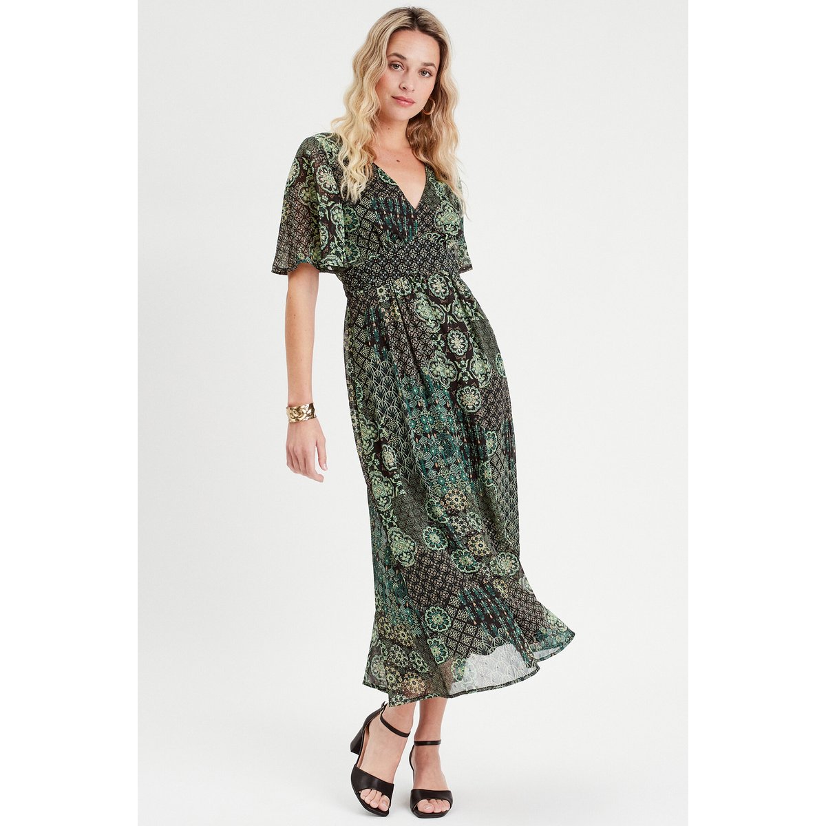 Robe longue évasée noir, CACHE CACHE