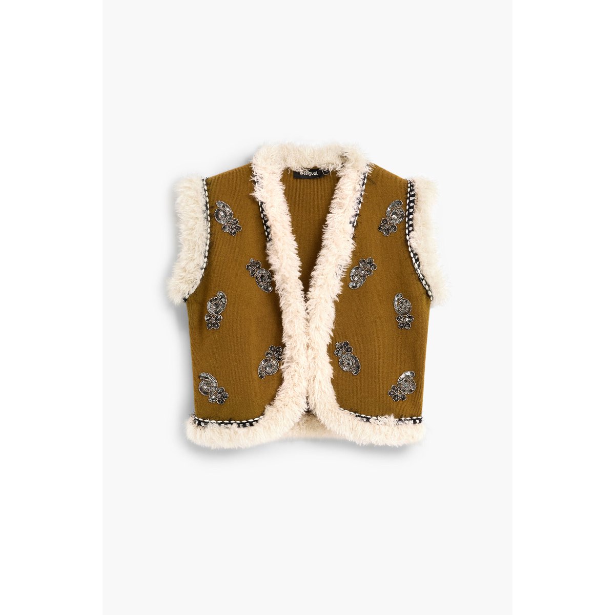 Gilet brodé vert, DESIGUAL