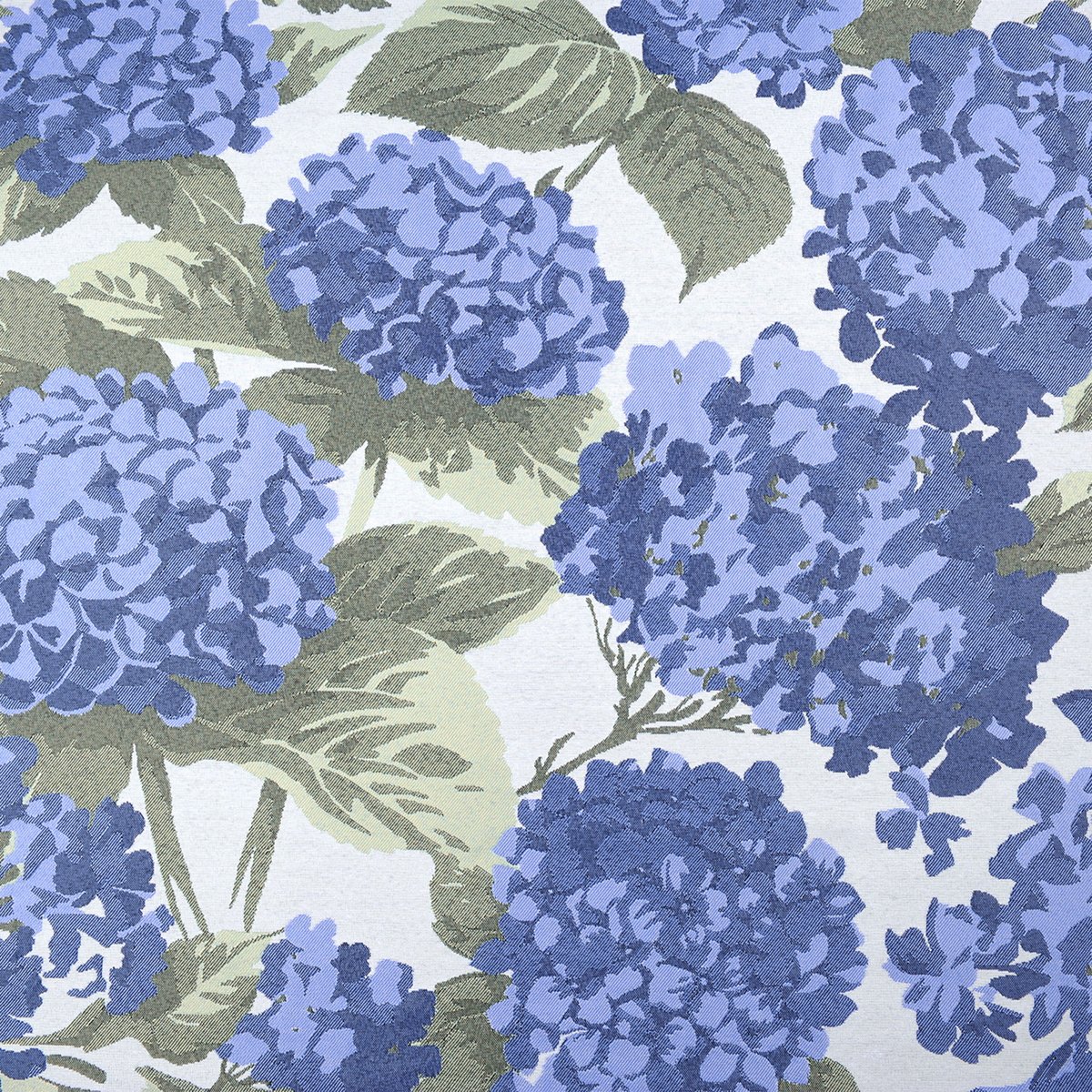 Rideau jacquard à motif hortensia bleu, LINDER