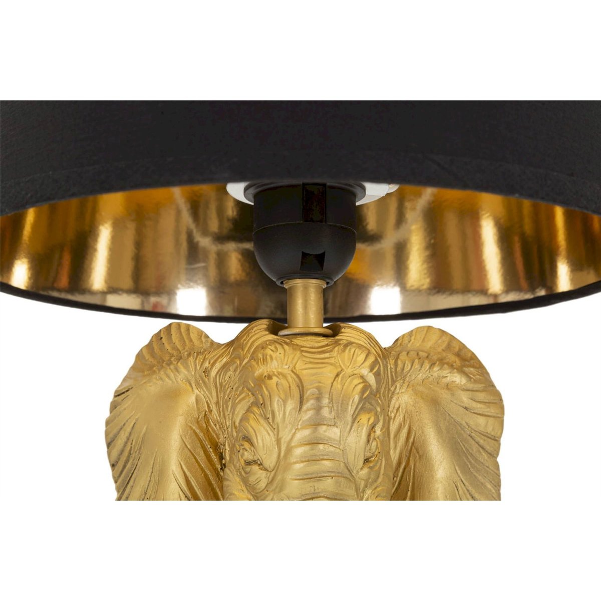 Lampe à poser sculpture éléphant GLAM or et noir, RECOLLECTION
