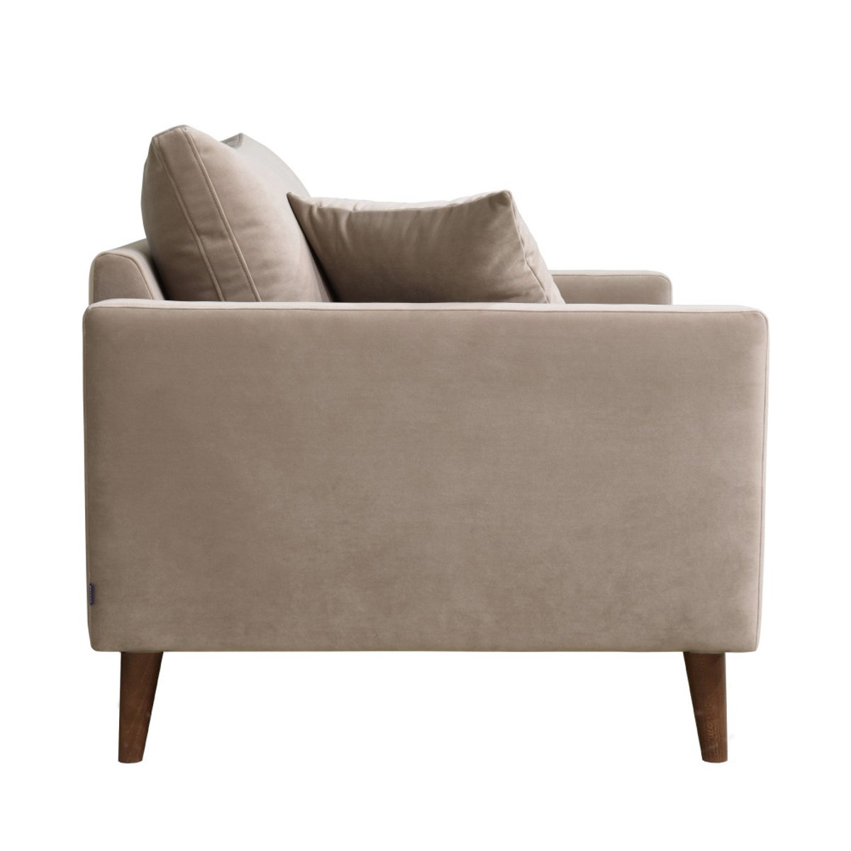 Fauteuil XL en velours pieds bois foncé- VILLABON beige, DRAWER