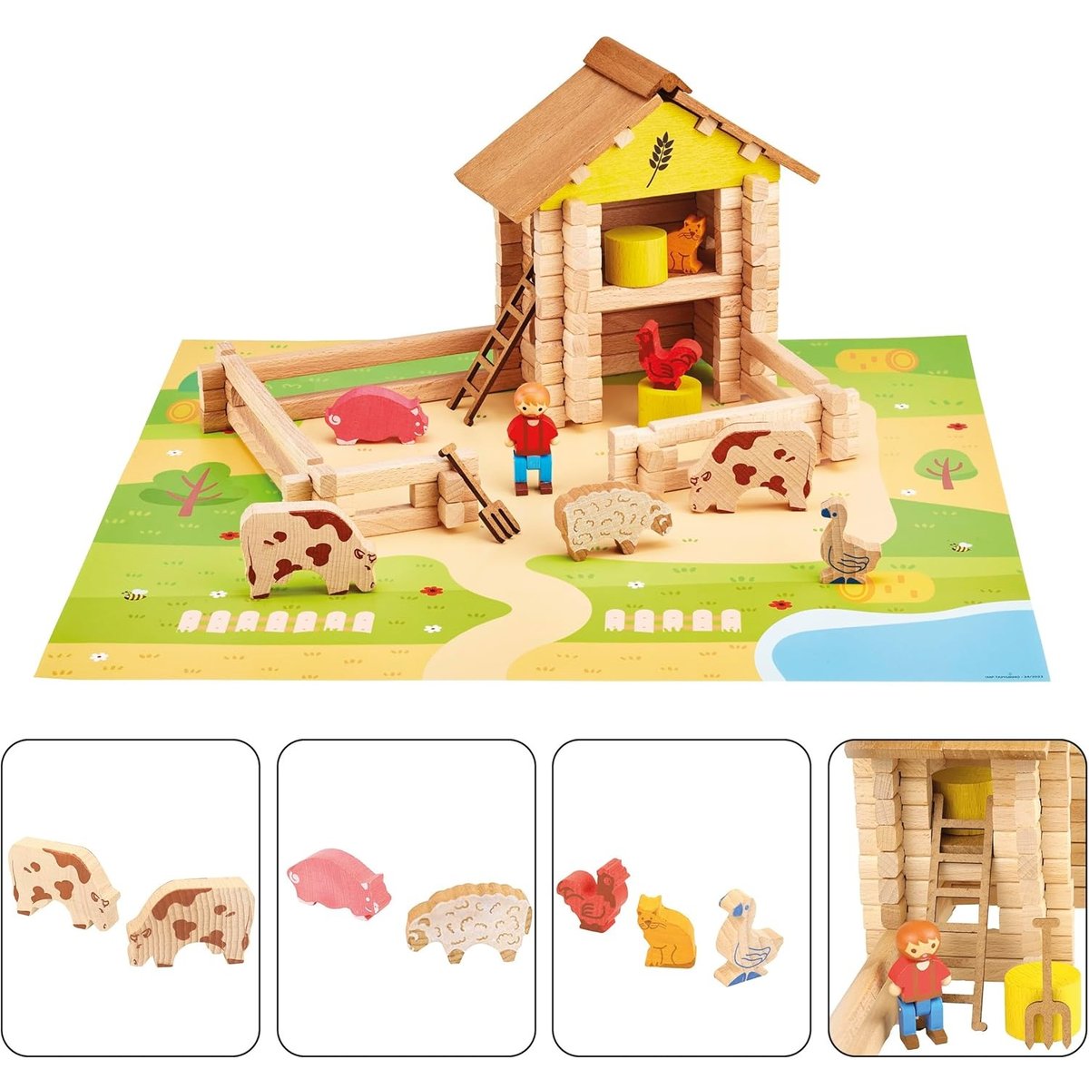 Ma ferme en bois 95 pièces marron, JEUJURA