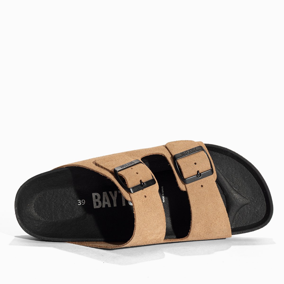Sandales en cuir suedé ATLAS beige foncé, BAYTON