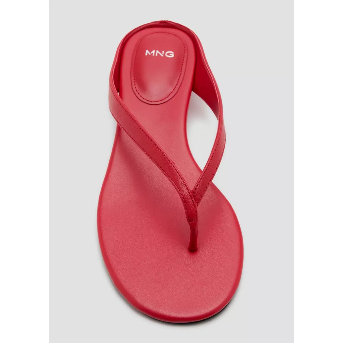 Sandales compensées cuir rouge, MANGO
