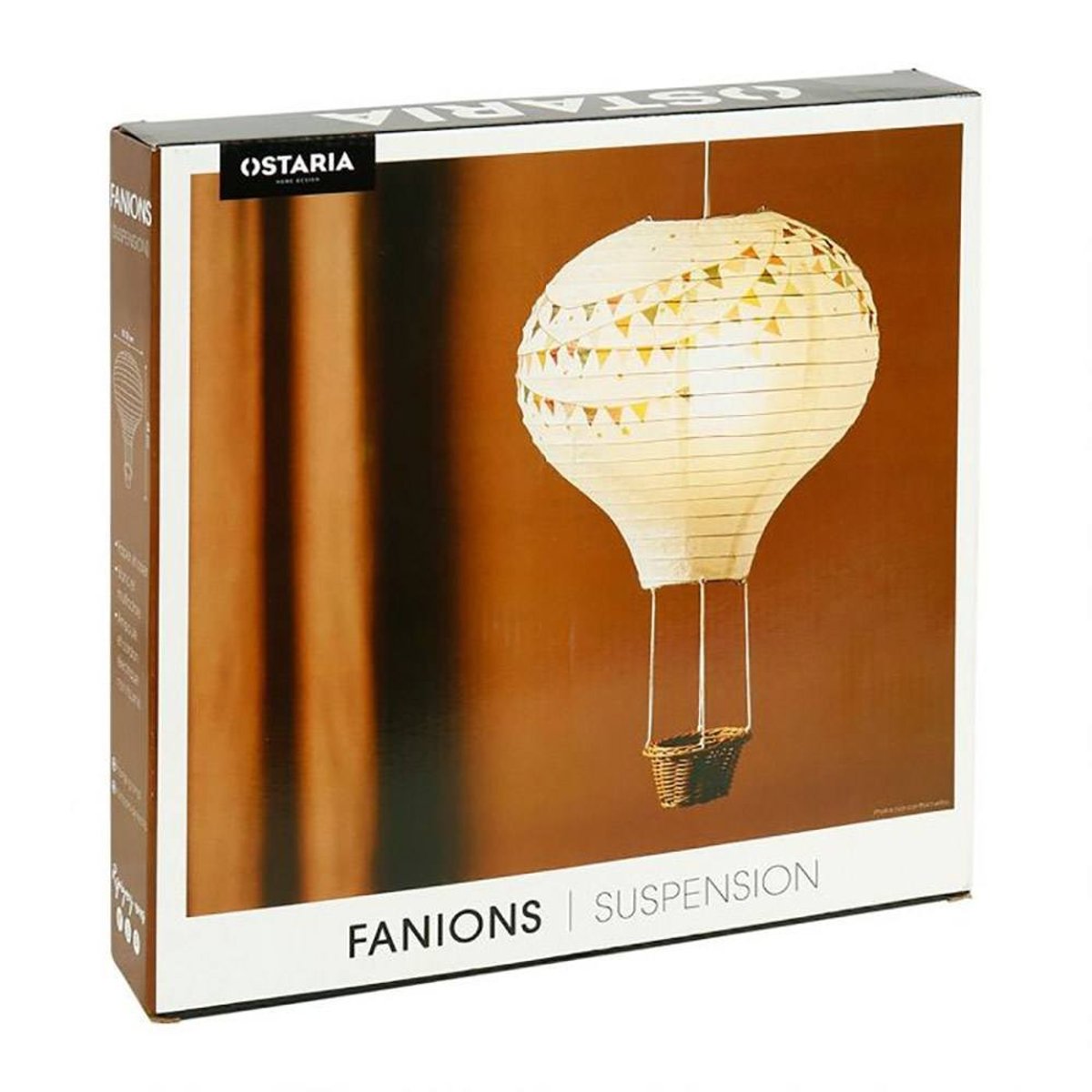 Suspension papier fanions D30 blanc, DECORATIE