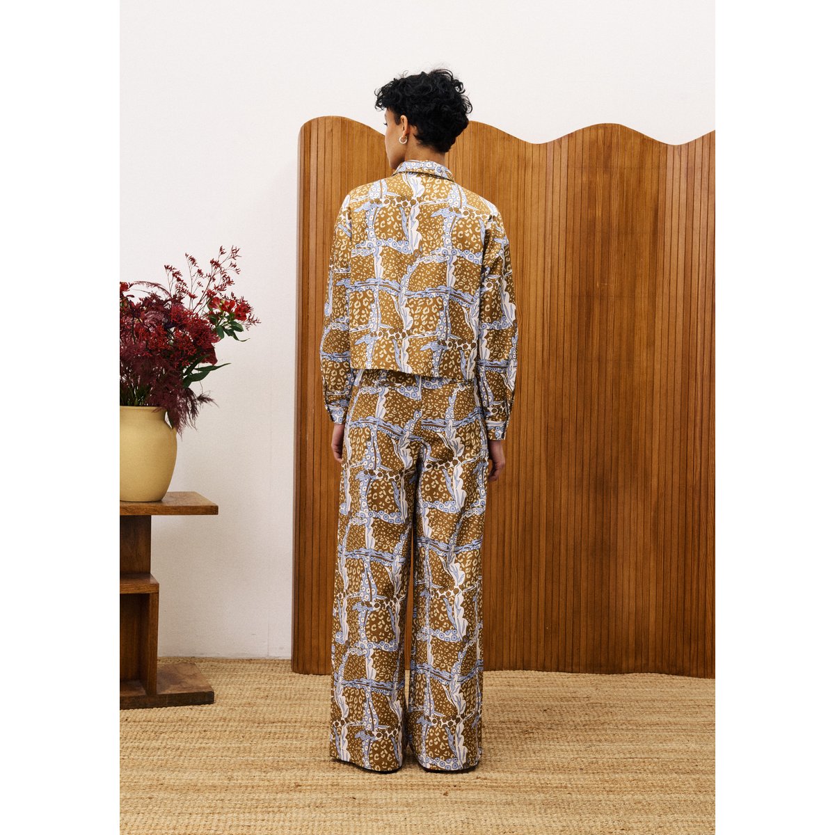 Chemise  en coton PAMPA leo marron ocre, FRNCH