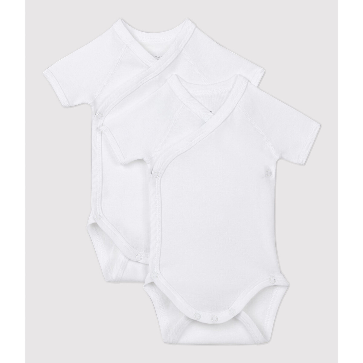 Lote de 2 bodies com abertura cruzada branco, PETIT BATEAU