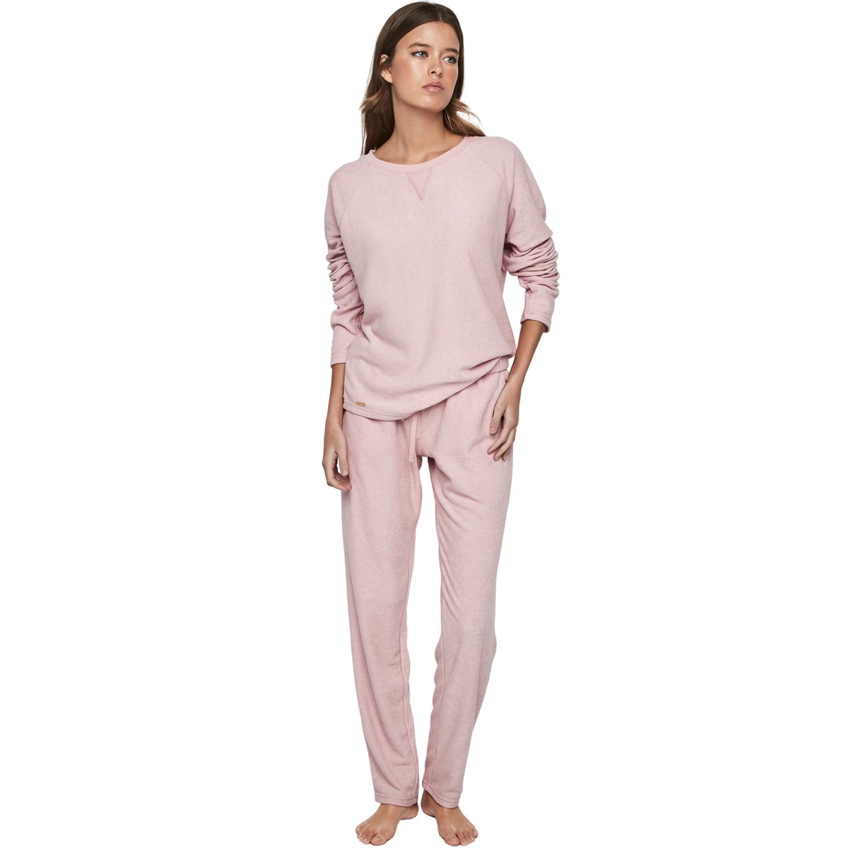 Pyjama pantalon top manches longues P103 CUDDLY rose, SELMARK
