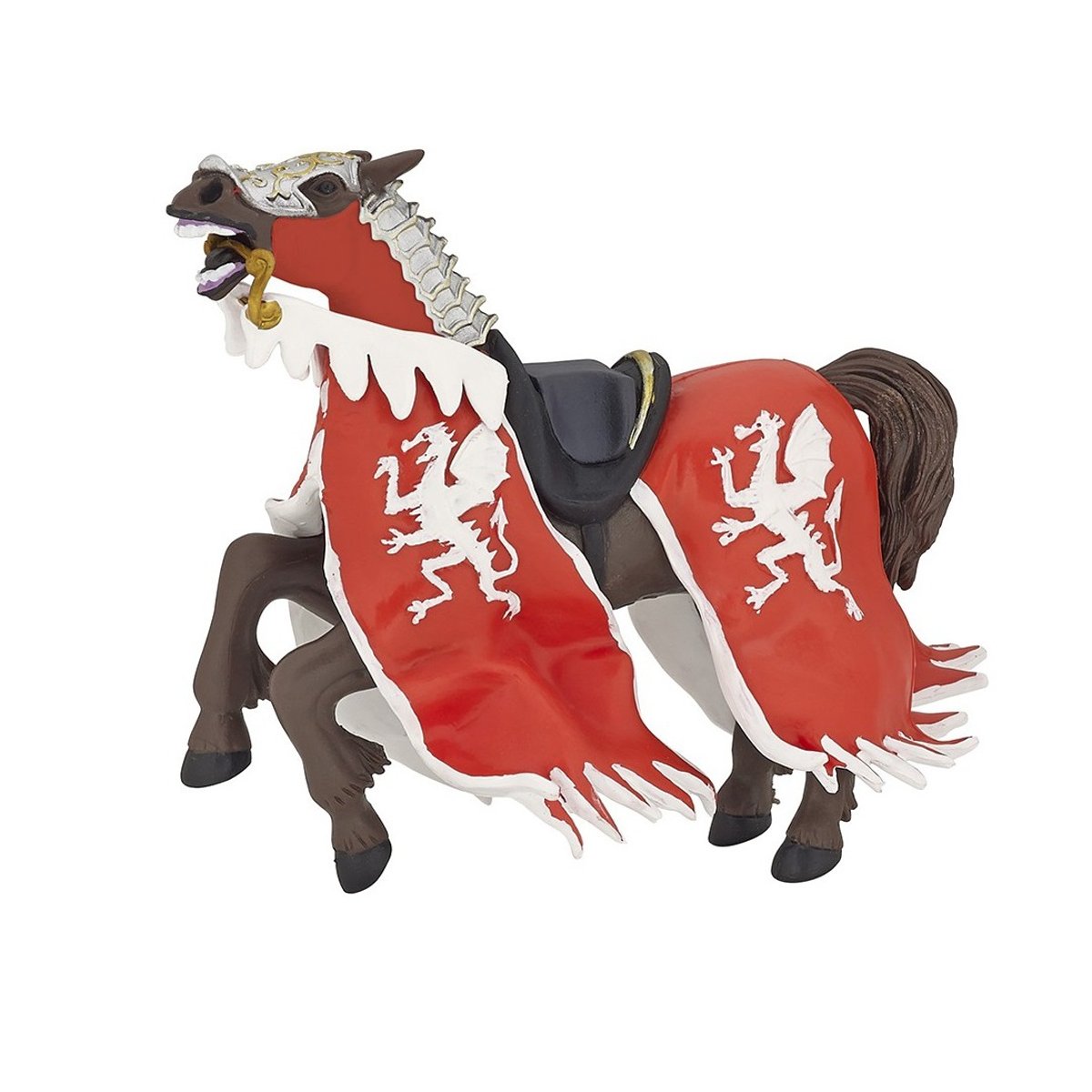 Figurine Cheval du roi au dragon rouge rouge, PAPO