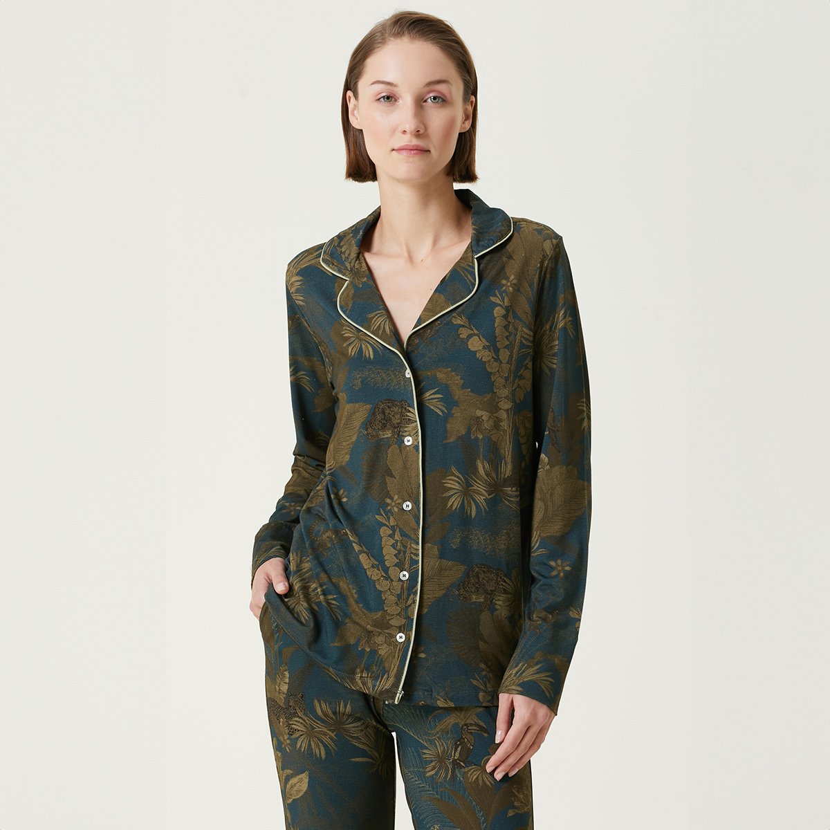 Veste jersey de viscose & élasthanne RAINFOREST bleu dore, GARNIER THIEBAUT