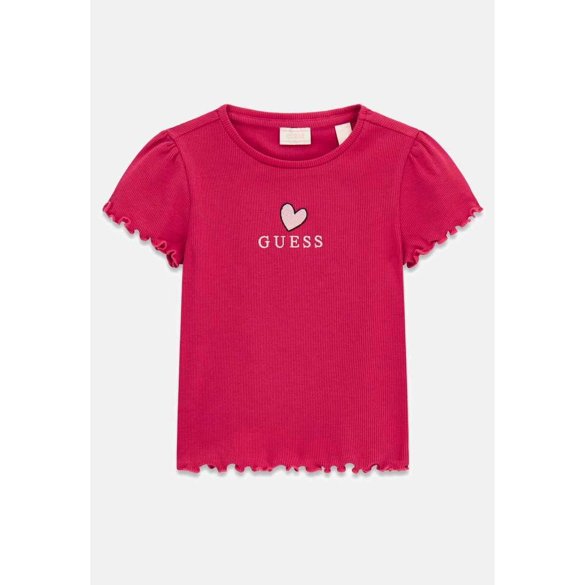 T-Shirt En Maille Côtelée fuchsia, GUESS KIDS