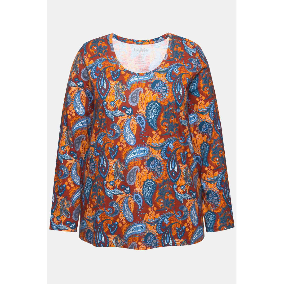 T-shirt long coupe évasée, motif cachemire baies foncé, ULLA POPKEN