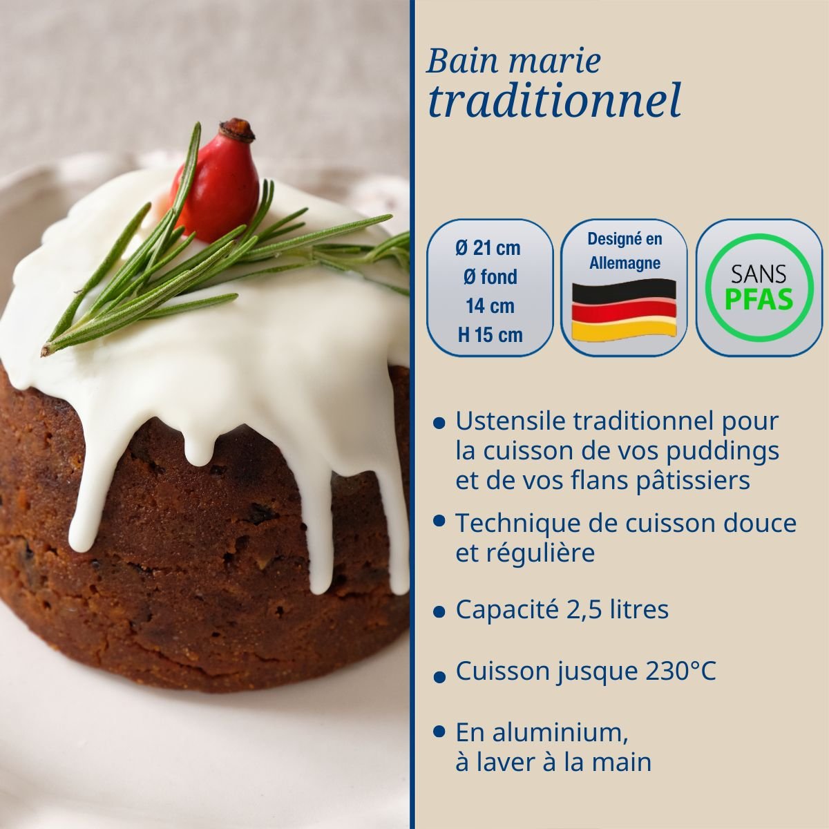 Lot de 2 moules à gâteaux 21/21 cm en aluminium BACK FREUDE gris, DR OETKER