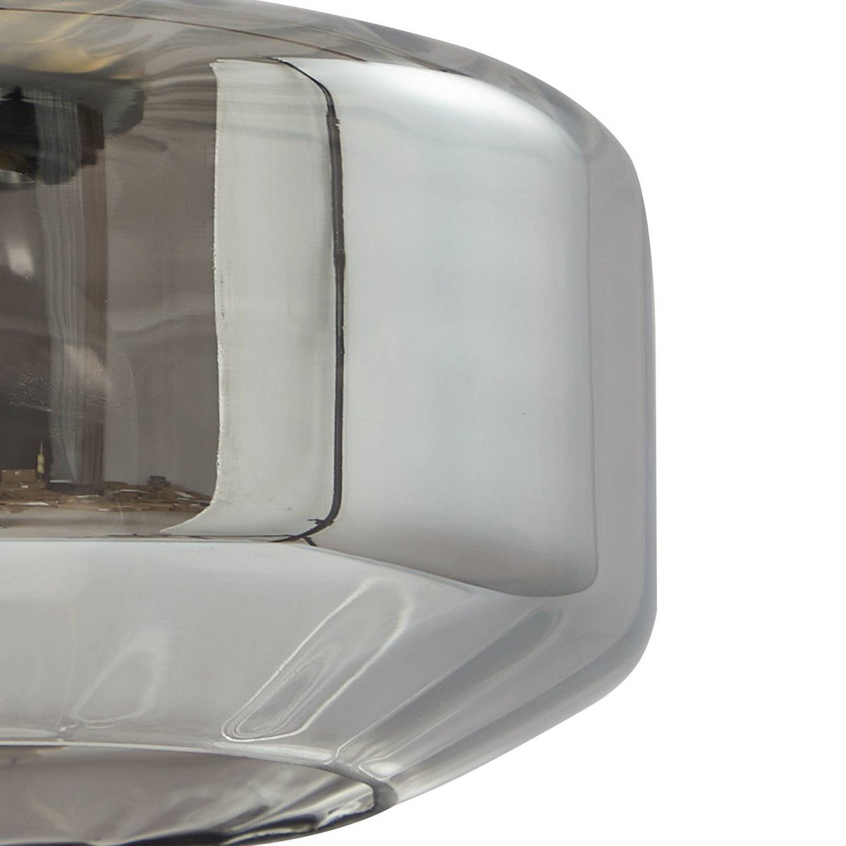 Suspension en verre, Hildur gris fumé, laiton, LINDBY