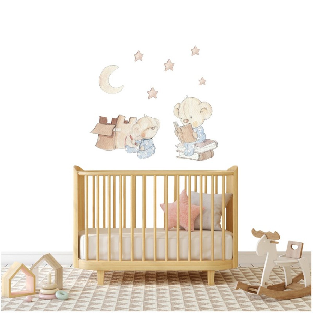 Sticker mural enfant la petite histoire du soir multicolore, SUENOS DE CIGUENA