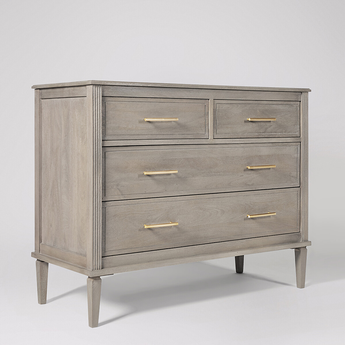 Claudine Mango Wood 4 Drawer Chest Of Drawers grey, SWOON