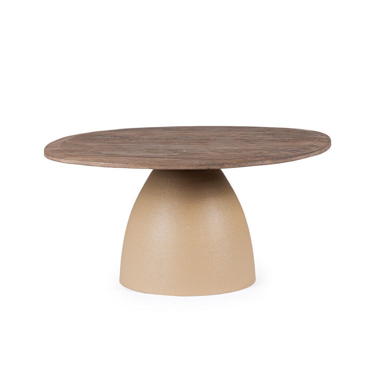 Set de 2 tables en bois et métal - STANLEY plateaux marron, pieds beige, MATHI DESIGN