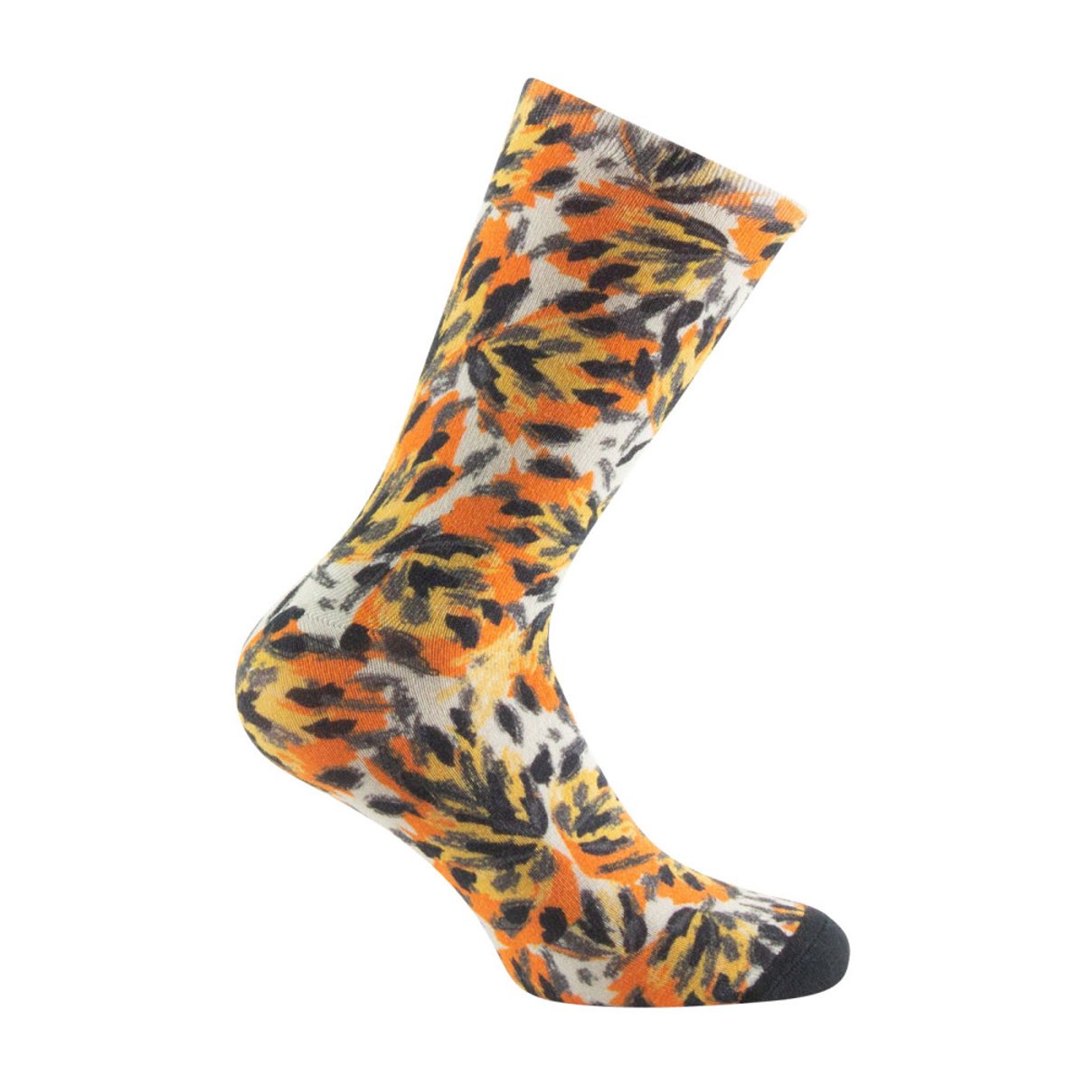 Mi-chaussettes Femme imprimées Peau de bête viscose de bambou beige, KINDY