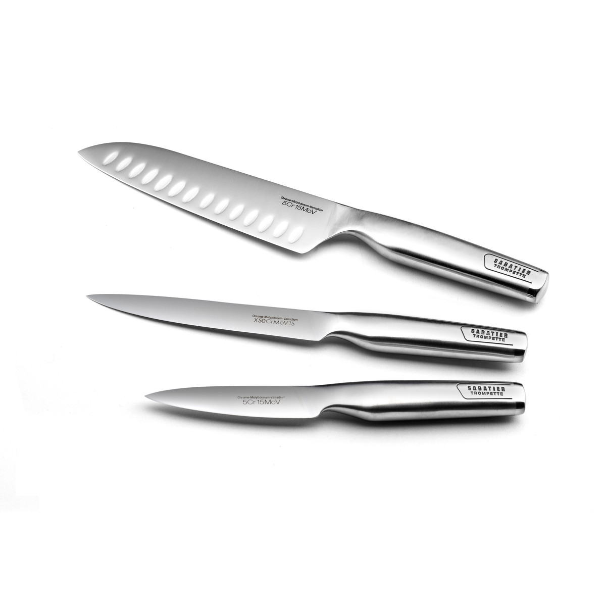 Set 3 couteaux de cuisine - ASEAN noir, SABATIER TROMPETTE