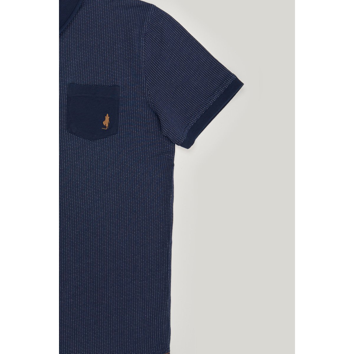Polo à motif tête d'épingle avec poche bleu marine, MCS