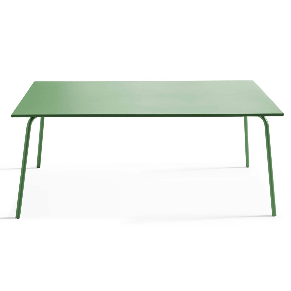 Table de jardin en métal 8 places, PALAVAS vert cactus, OVIALA