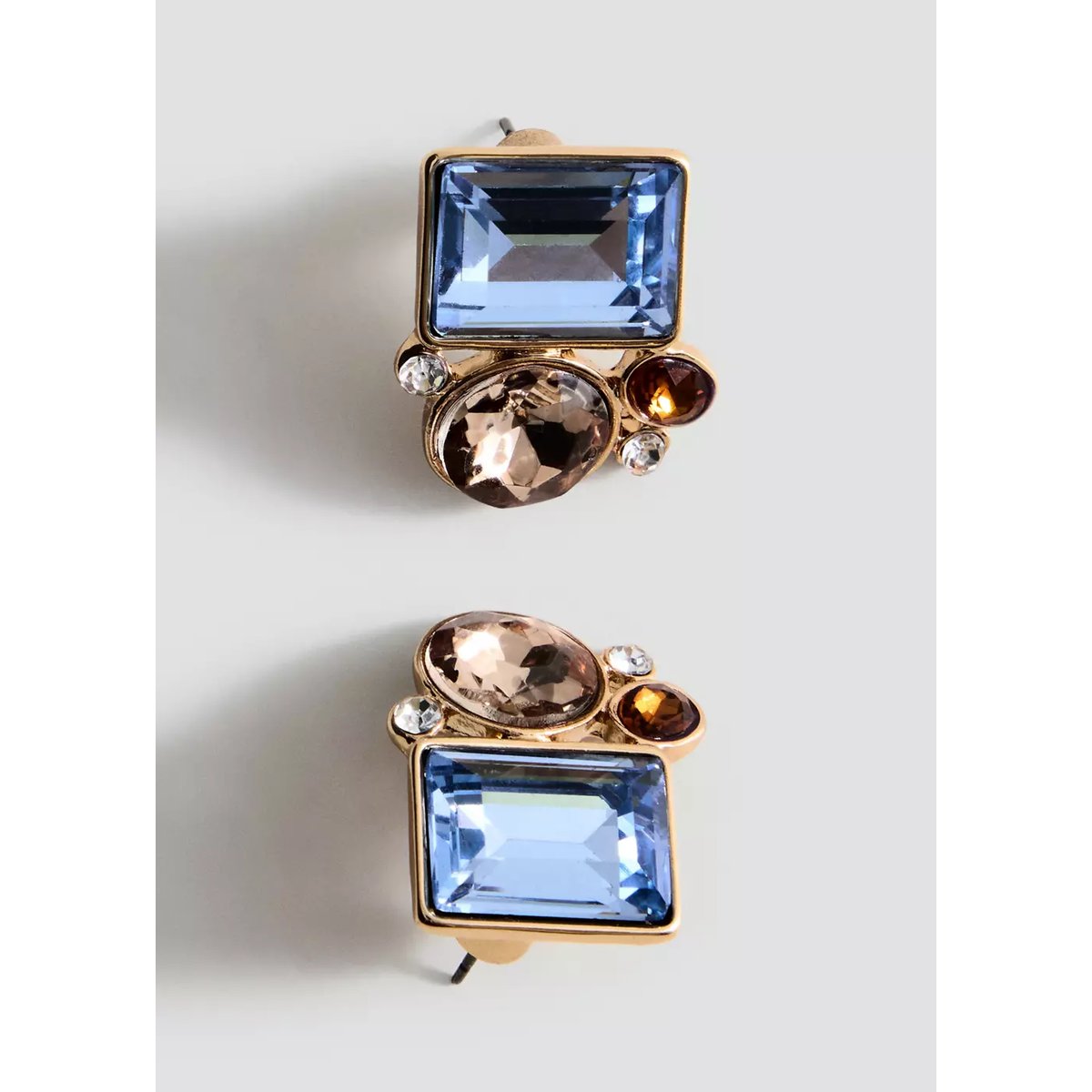 Boucles d'oreilles cristaux combinés or, MANGO