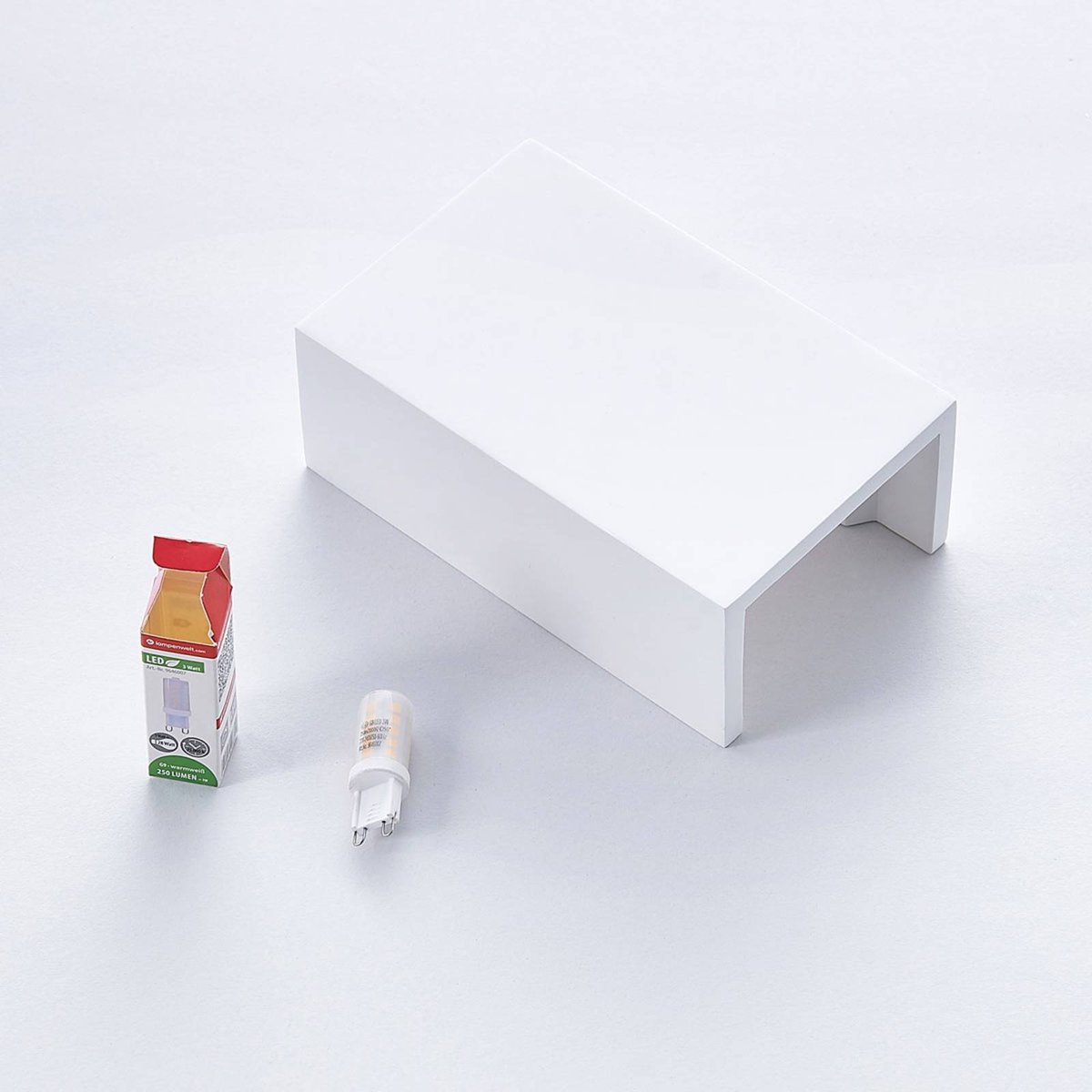 Applique en plâtre moderne, Colja blanc, LINDBY