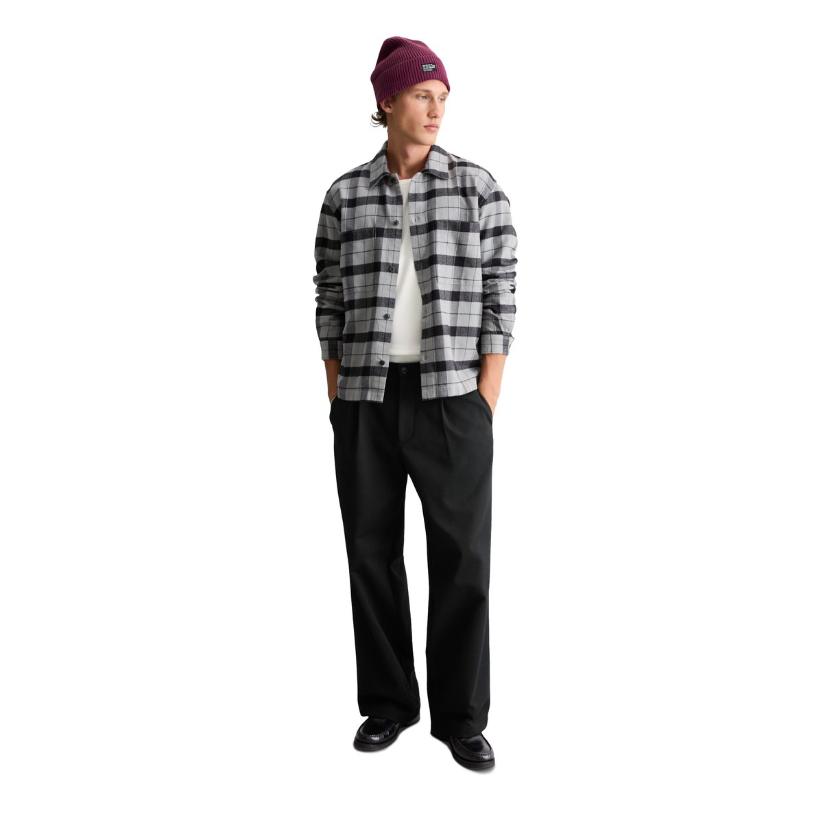 Chemise en flanelle, coupe classique en pur coton bio gris, MARC O’POLO DENIM