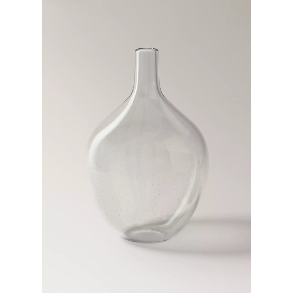 Grand vase en verre forme bouteille gris glacé, MANGO HOME