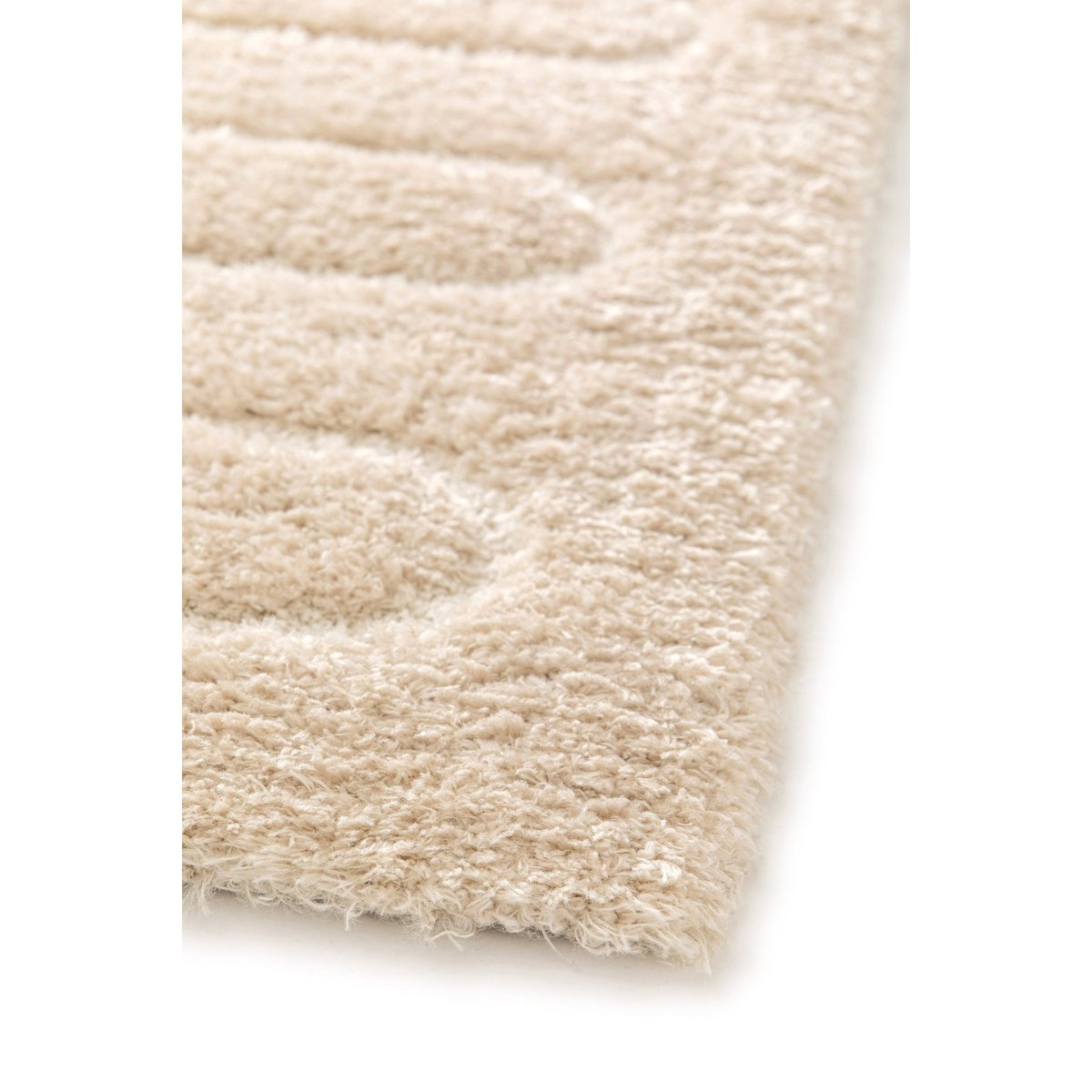 Tapis à relief en polyester recyclé EOLYA beige sable, AFK LIVING