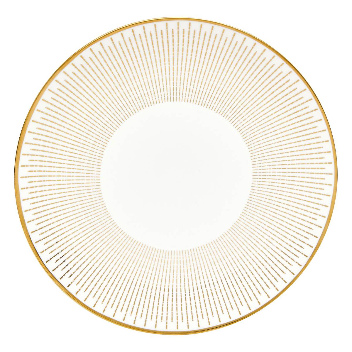 Assiette dessert ronde en porcelaine LUNIS doré, ATMOSPHERA