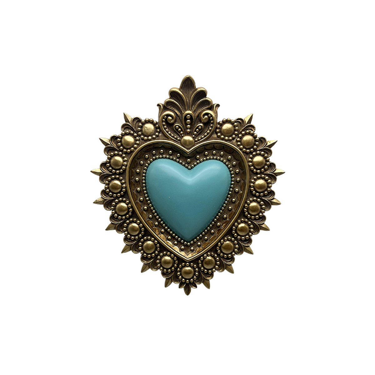 Déco murale ex-voto 21,5x24cm bleu, EMDE