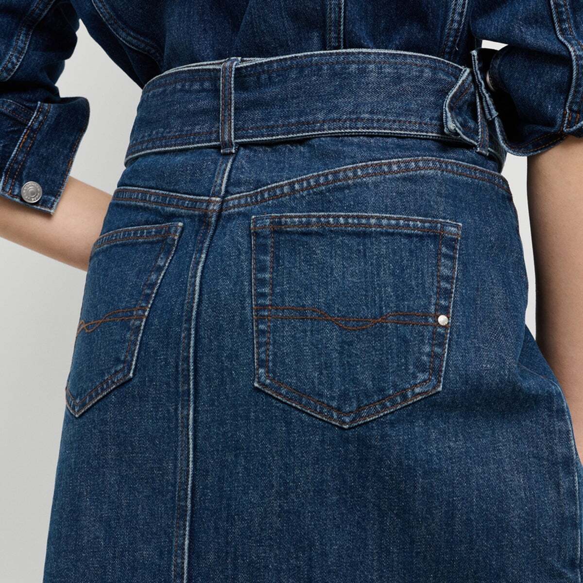 Jupe Courte Coupe Regular En Denim 13oz bleu comfort denim, PEPE JEANS