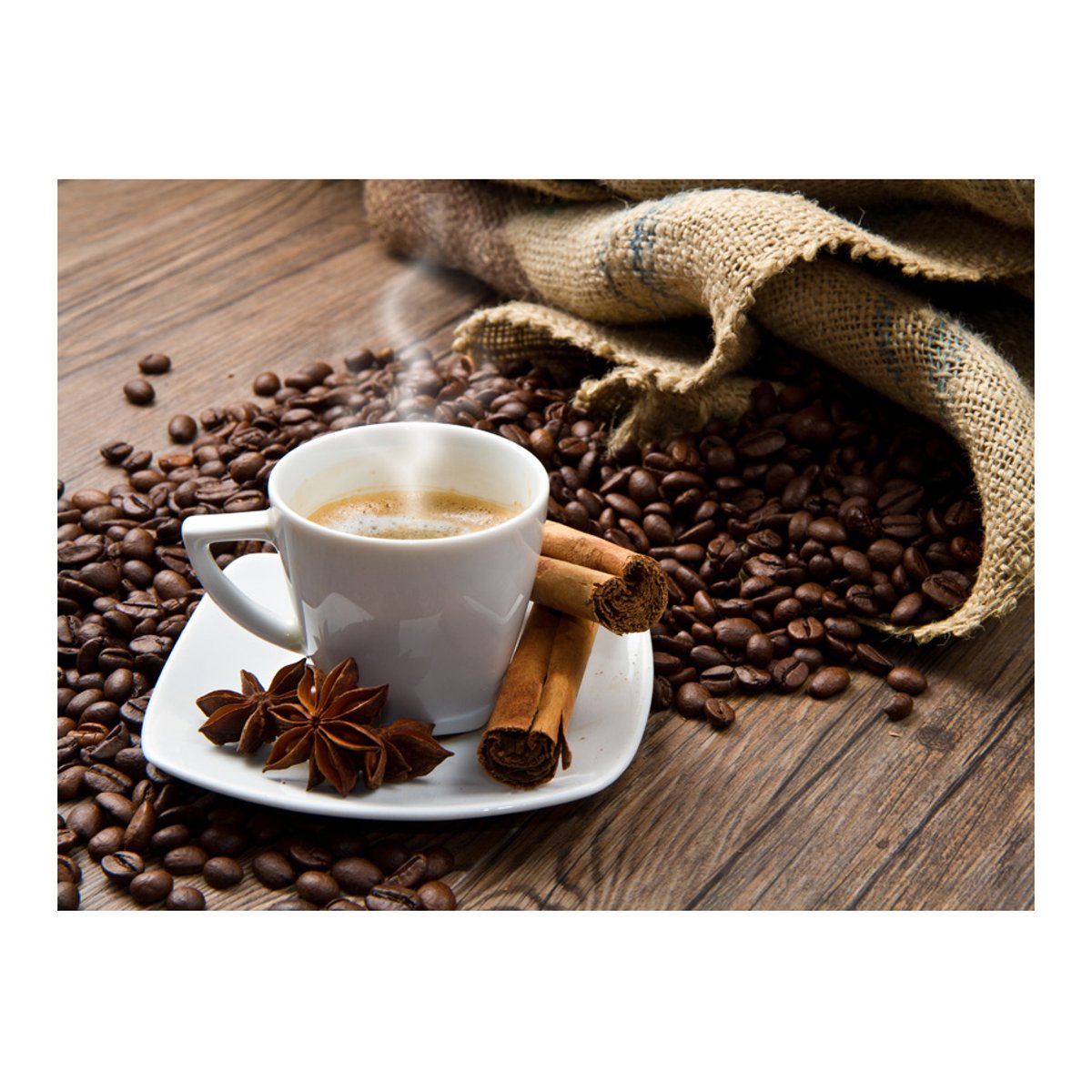 Papier peint intissé panoramique Motifs de cuisine Star anise coffee beige, EDEN