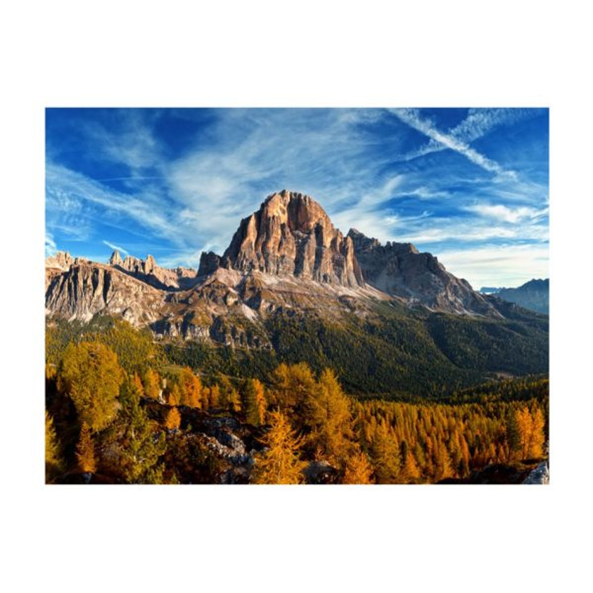 Papier peint intissé panoramique Paysage Vue merveilleuse sur les Dolomites bleu, EDEN