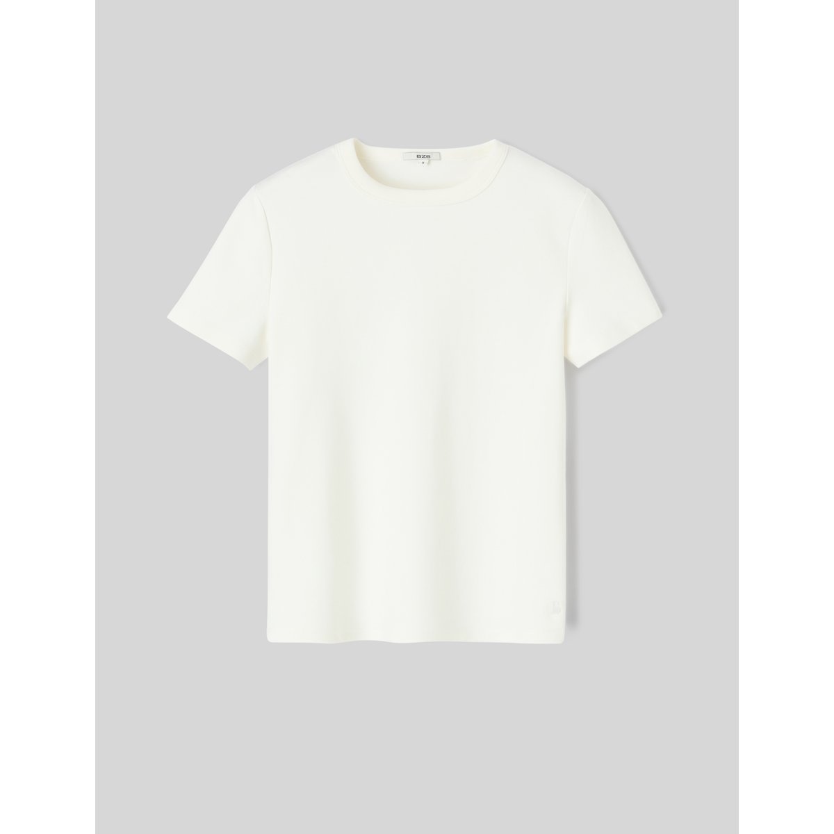 T-shirt col rond blanc écru, BZB