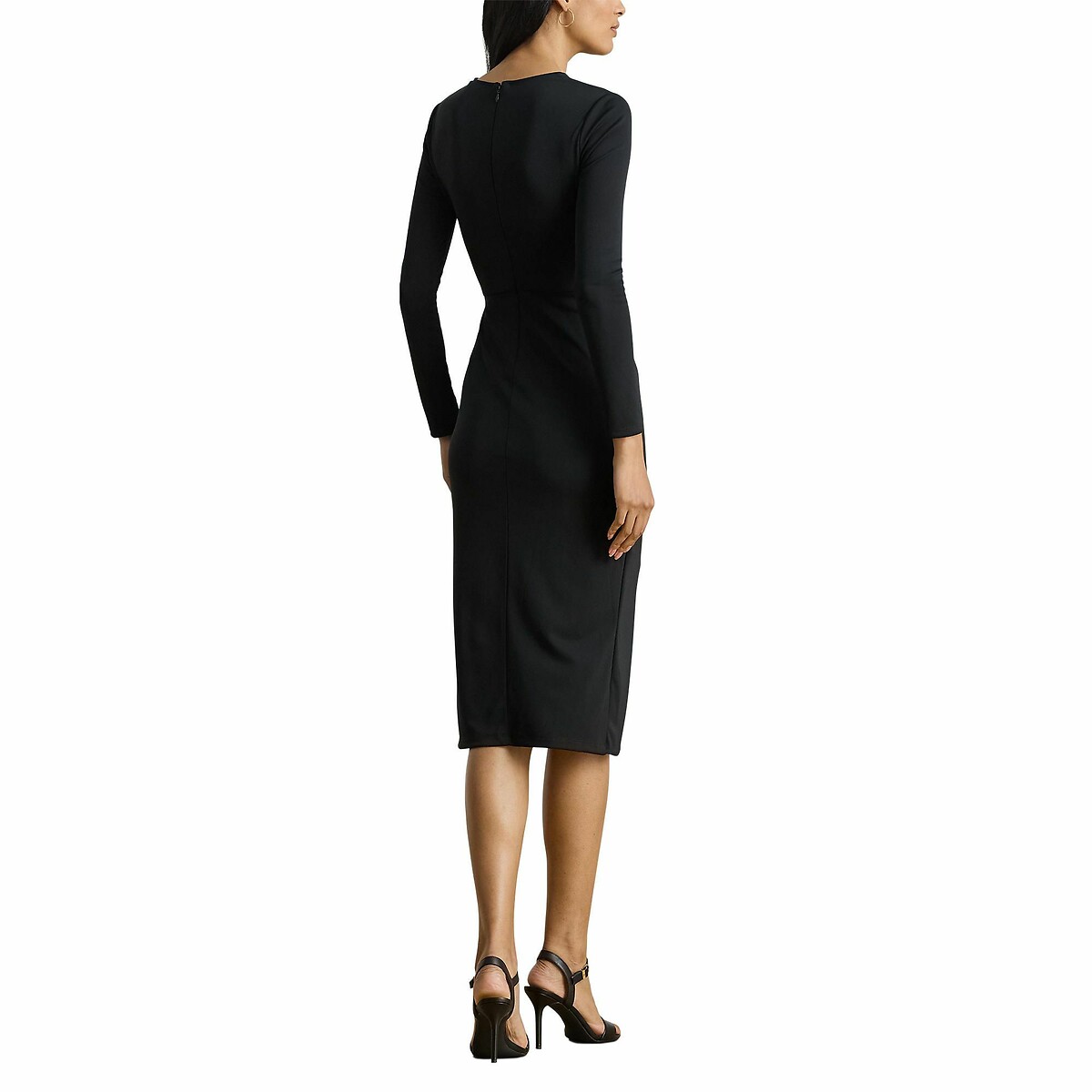 Midi Shift Dress with Long Sleeves black, LAUREN RALPH LAUREN