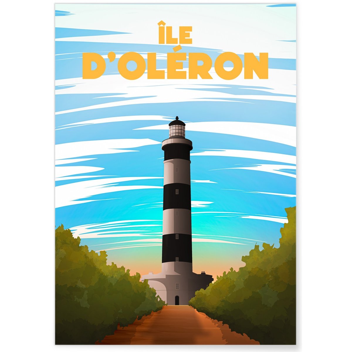Affiche ville Île d'Oléron blanc, L'AFFICHERIE