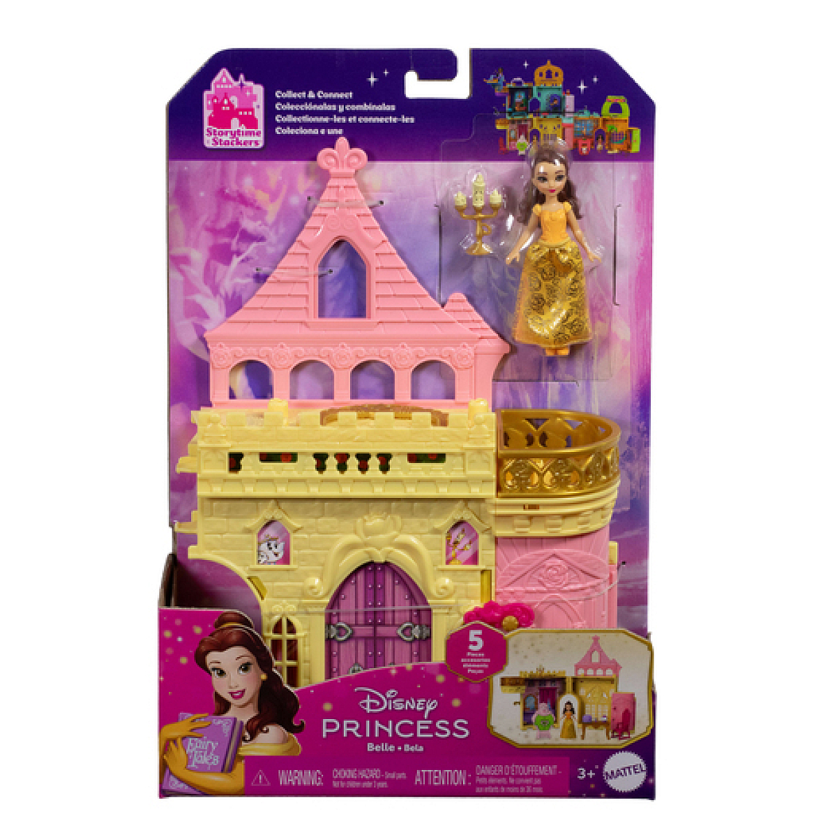 Coffret Le Chateau de Belle mini princesse couleur unique, MATTEL