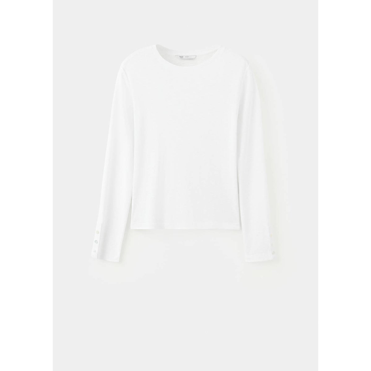 T-shirt à manches longues avec boutons décoratifs blanc cassé, MANGO TEEN