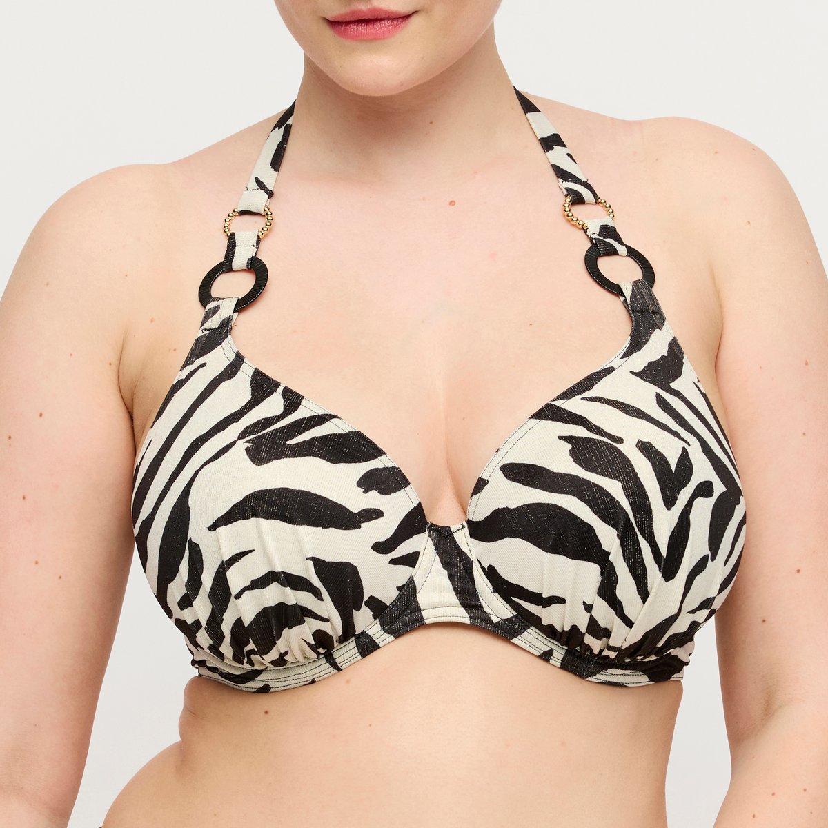 Bikini demi-mousse plongeant DALICE noir - sauvage shine, PRIMADONNA