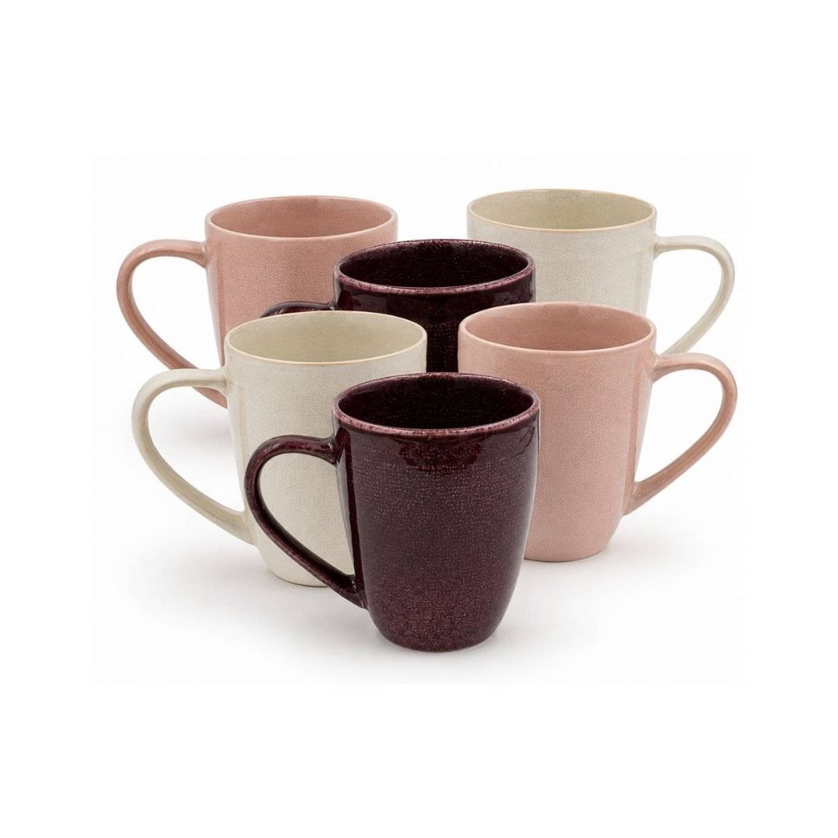 Lot de 6 mugs, TERRA rose, ARTIME