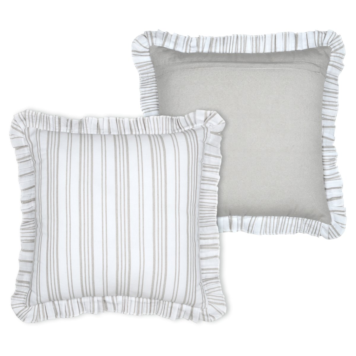 Coussin décoratif à rayures verticales ecru, LOVELY CASA